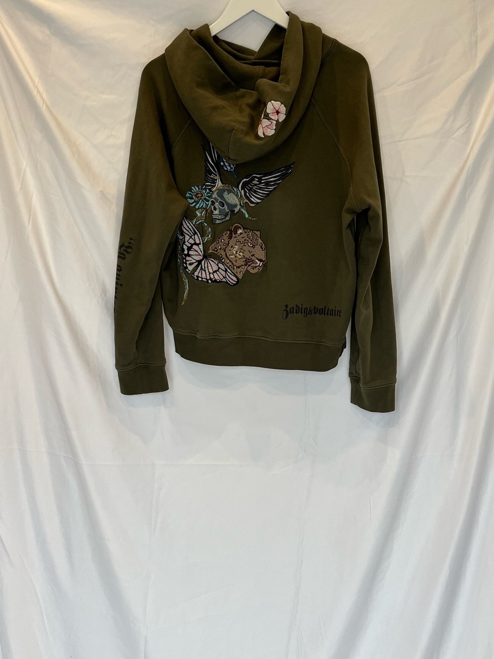 Zadig & Voltaire Greorgy Holly Hoodie Olive Green - Picture 6 of 11